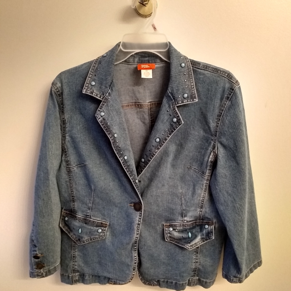 Hearts of Palm Sz 14 Denim Embellished Jean Jacket